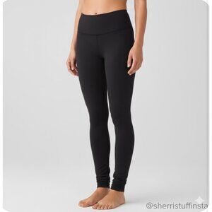 Lululemon Wunder Under Pant High Rise Black 30" Yoga Activewear Leggings Size 6